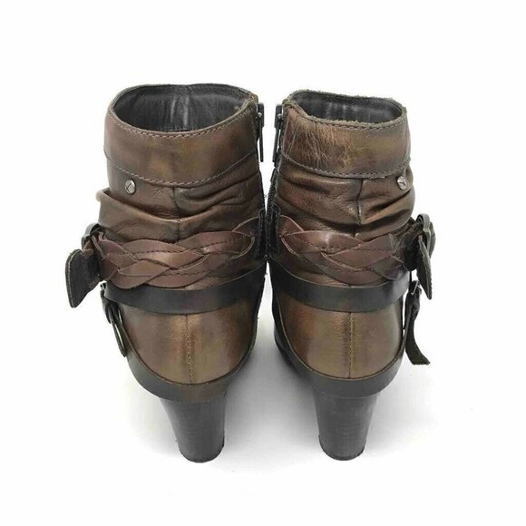 Pikolinos Ankle Boots Brown Zip Up Cuban Heel 7 - Picture 5 of 8